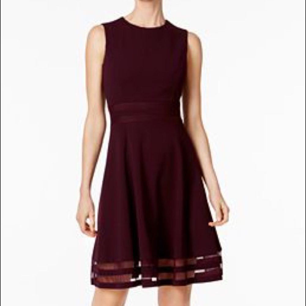 Calvin Klein Illusion-Trim Fit & Flare Dress